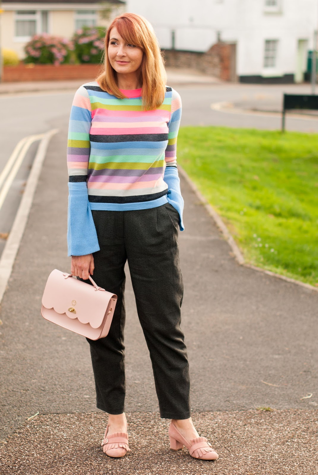 Striped Sweaters And Ankle Length Trousers